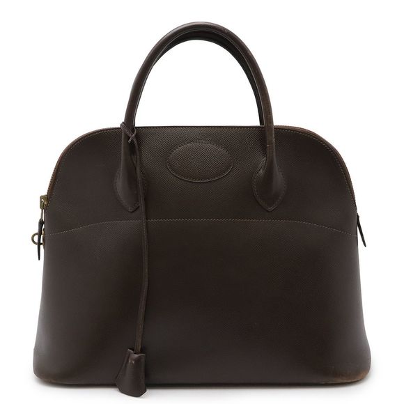 Hermes Bolide 35 Handbag Domed Vaux-epson Chocolat Dark Brown Gold Hardware - Picture 1 of 9